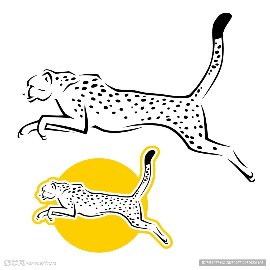 猎豹奔跑图案设计元素