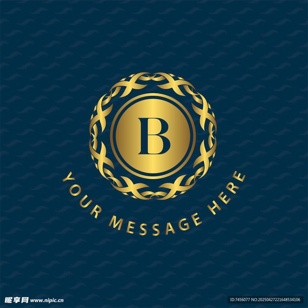 金色字母B徽标设计