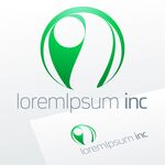 绿色抽象人形企业标志设计