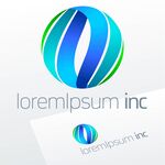 蓝绿渐变球形公司标志