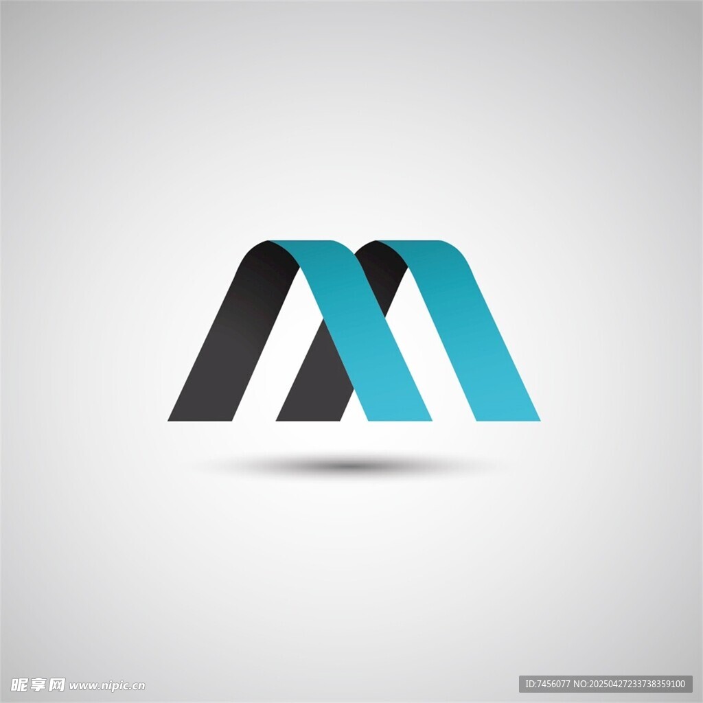简约双M字母标志设计