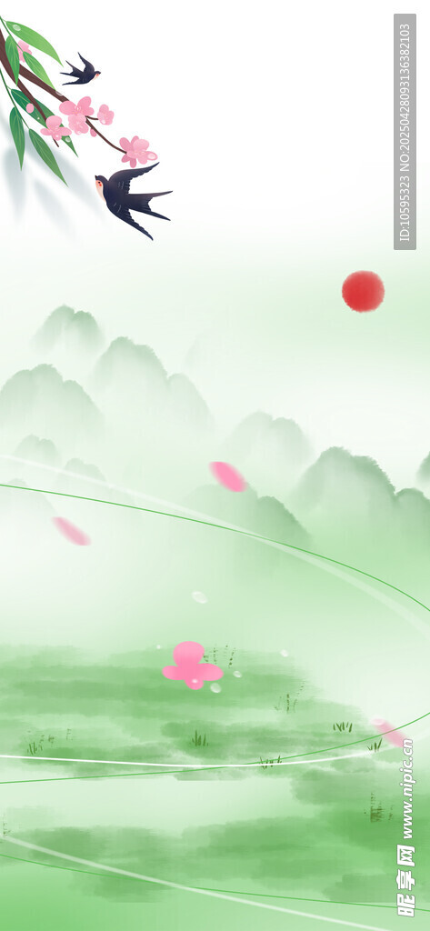 春日创意水墨画