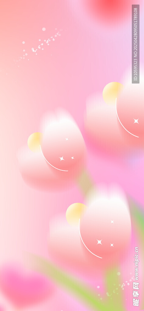 梦幻粉色花朵背景