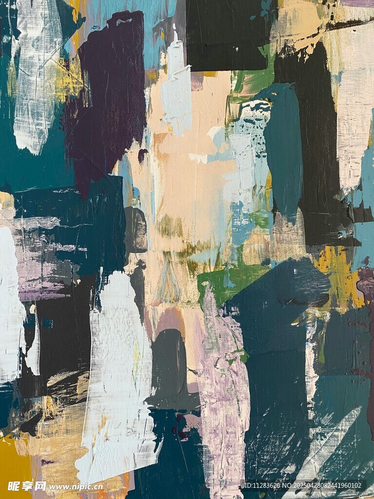 抽象多彩笔触艺术画作