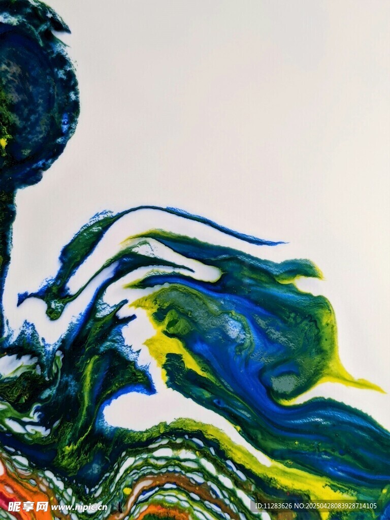 抽象多彩海浪艺术画作