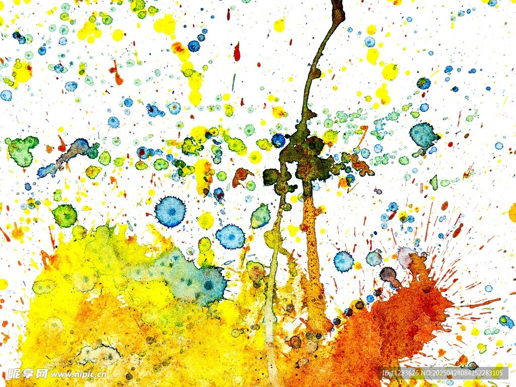 抽象多彩泼墨艺术画作