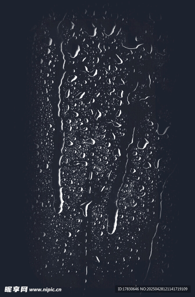雨夜玻璃上的细密雨滴