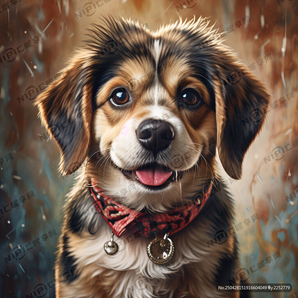 画一只成年的比格品种犬