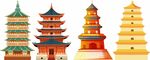 中式塔楼建筑展示
