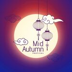 中秋月夜灯笼图