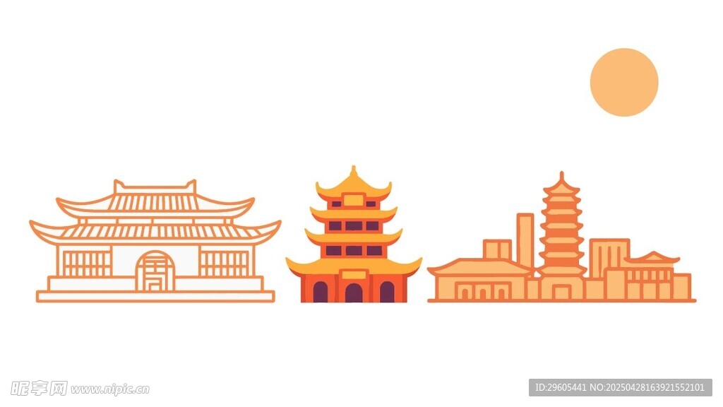中式古建筑风景图