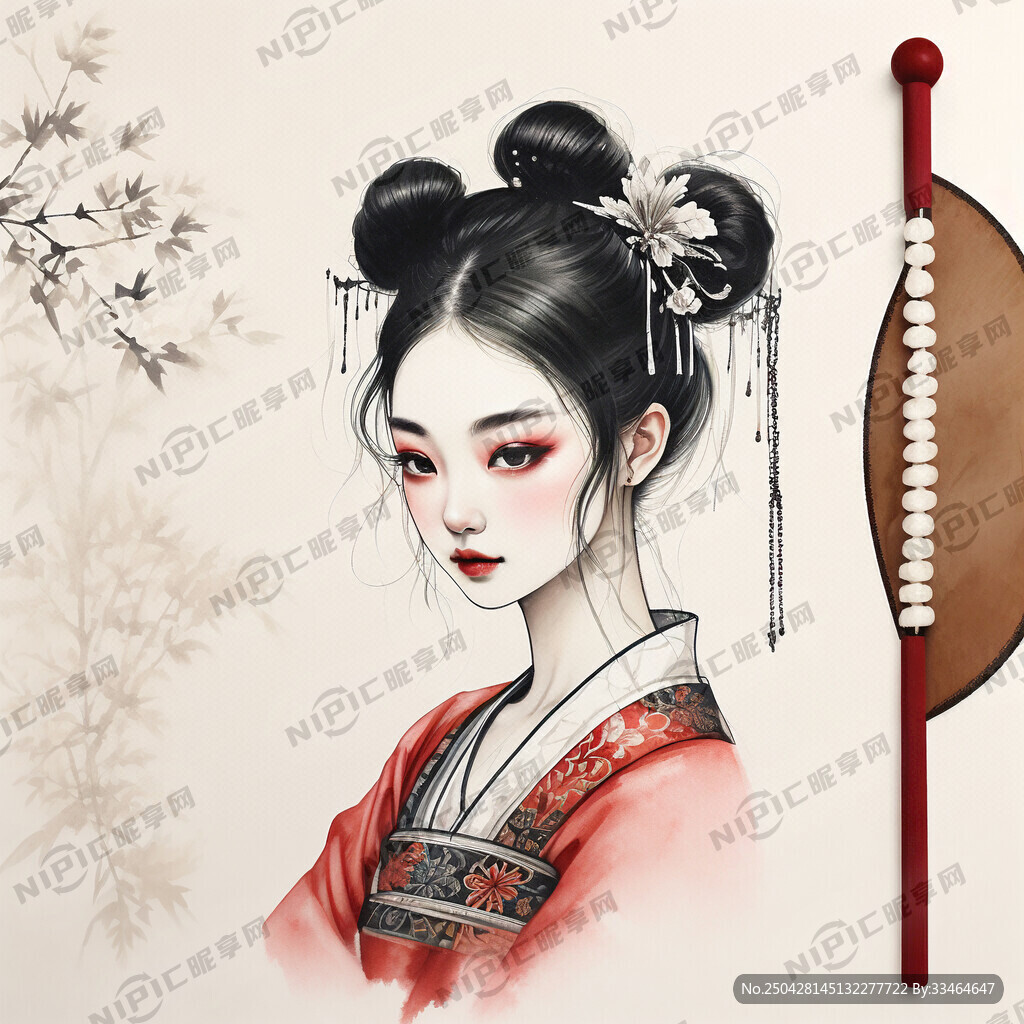 双丸子头 珍珠发簪 圆润包子脸