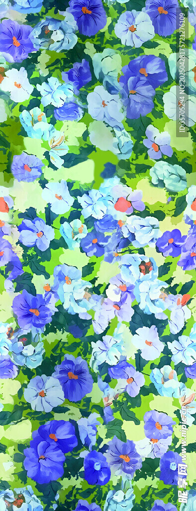 蓝紫花卉特写