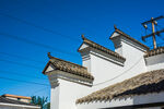 徽派建筑白墙黛瓦屋顶景致