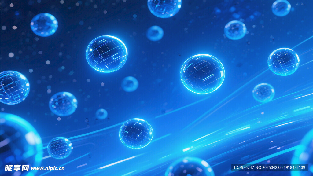 梦幻蓝色球宇宙景象