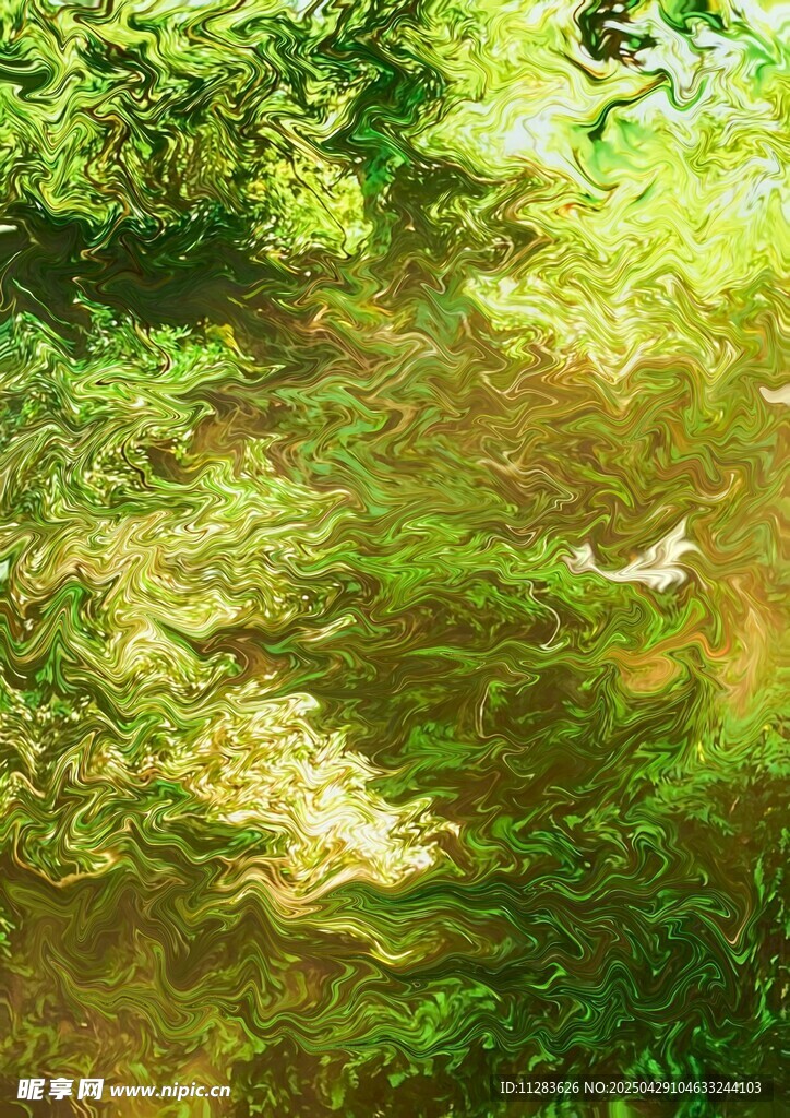 阳光洒落的绿意盎然草地