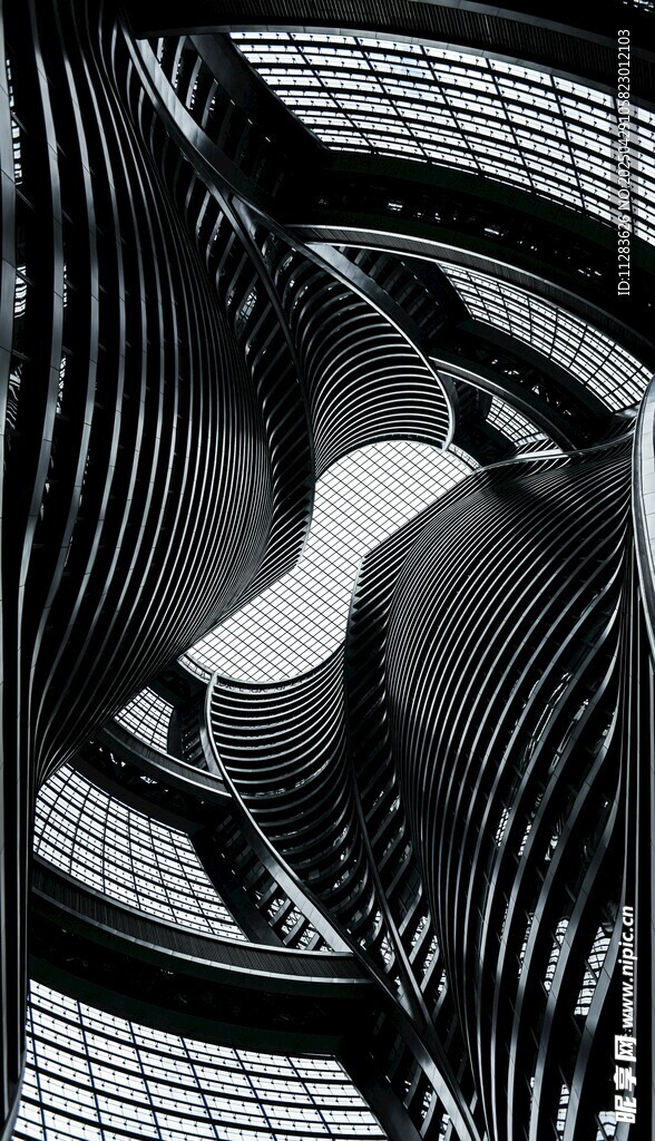 独特建筑内部结构景观