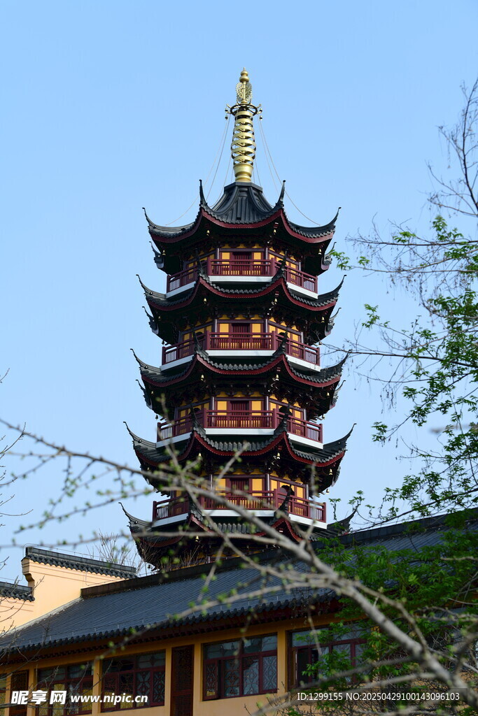 中式古塔建筑景观