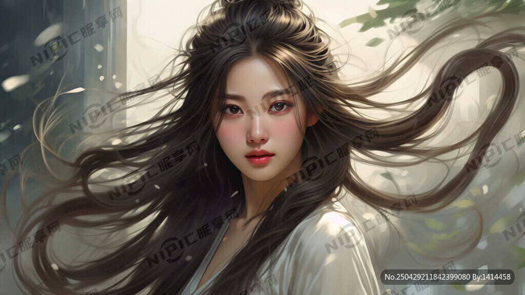 长发美女 发型 飘逸