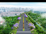城市繁花大道景观图