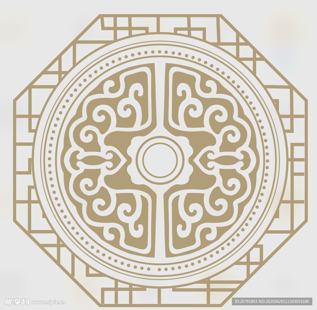 中式传统八角形花纹图案
