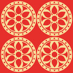 红黄色蒙古花纹