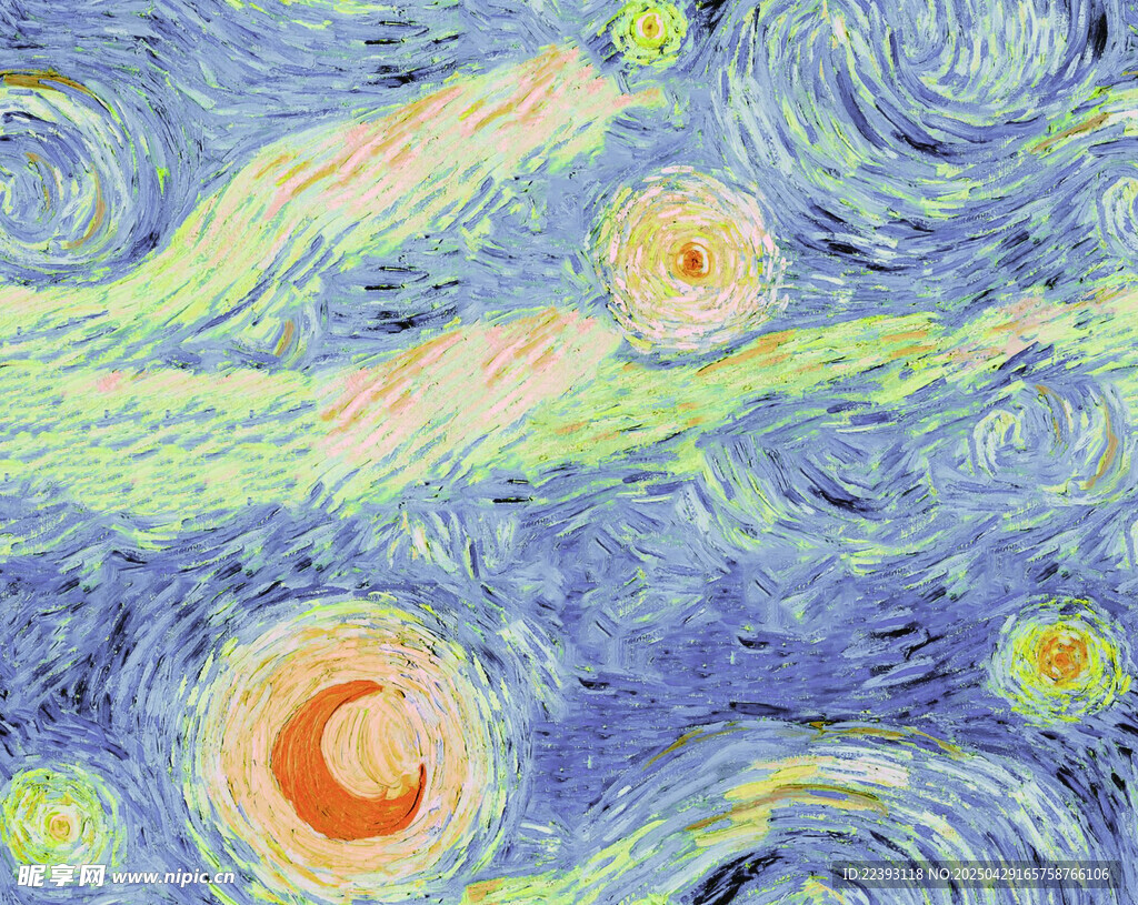 梦幻星空抽象艺术画作 数码印花