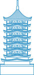 中式宝塔建筑线条图