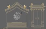 中式古建筑门楼设计图