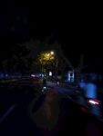 夜晚街道模糊光影景象