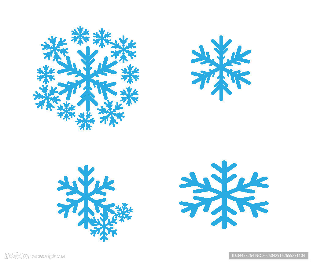 蓝色雪花素材
