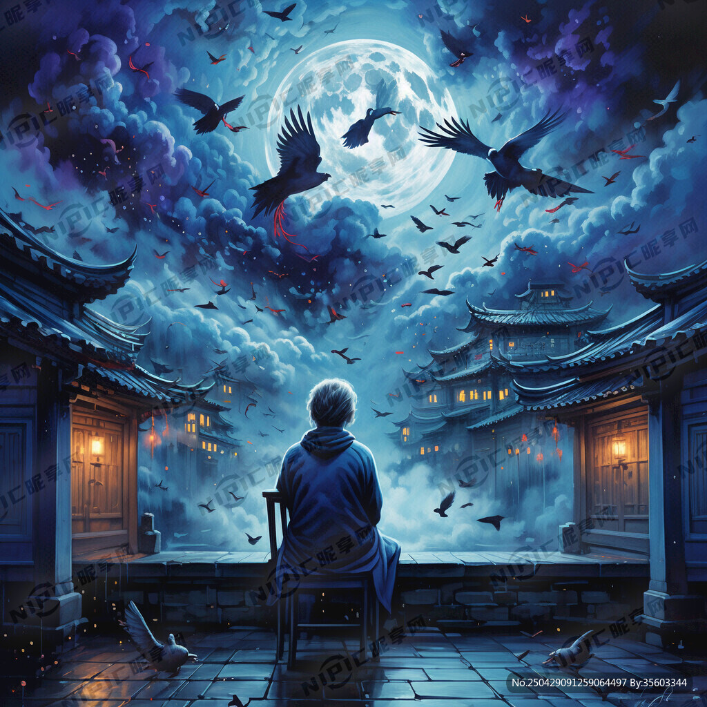 午夜的天空 蓝紫色的醉人的色彩