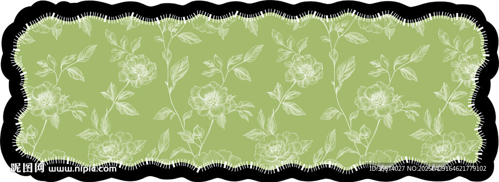 绿色花边装饰图案