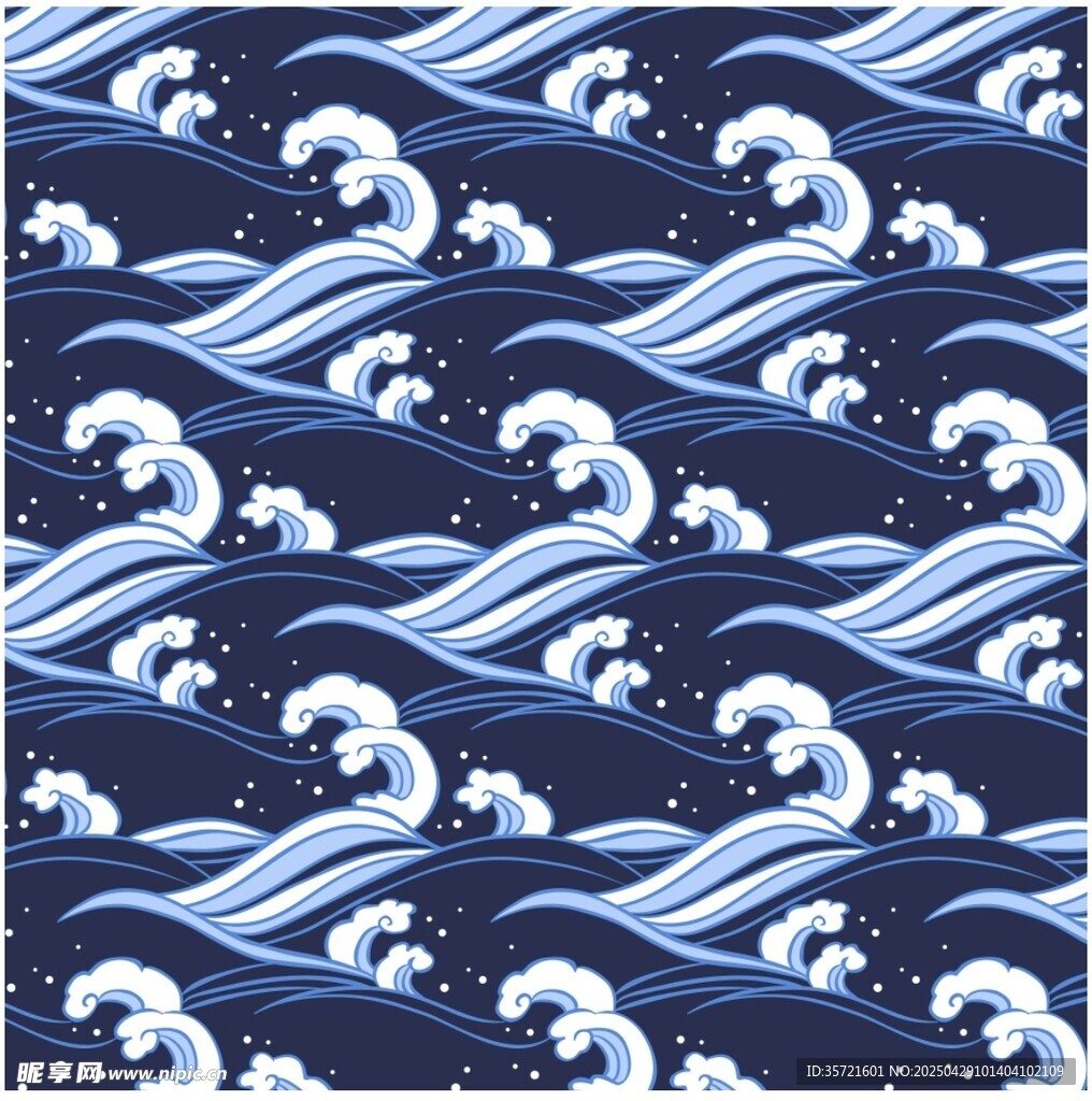 蓝白海浪图案纹理背景