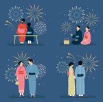 日式传统场景中的人物活动