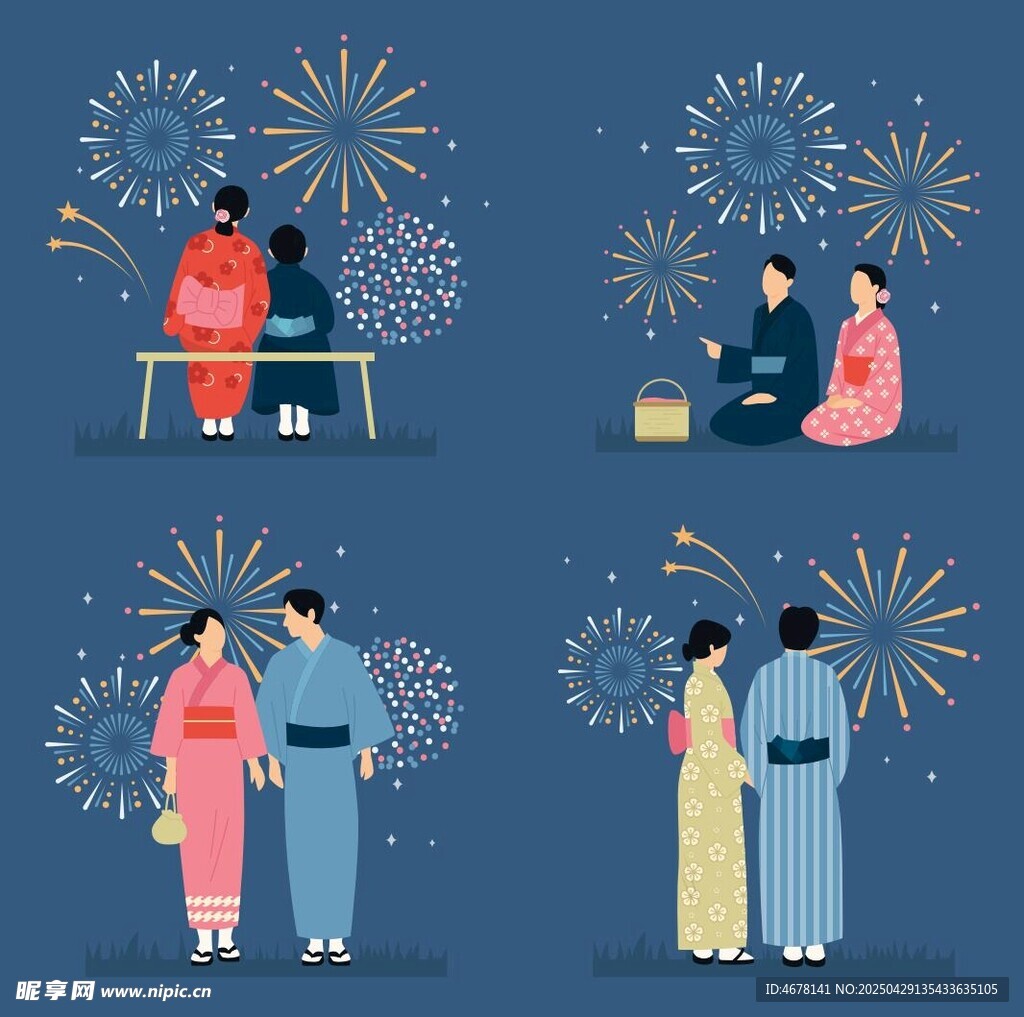 日式传统场景中的人物活动