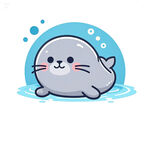 卡通简笔画海豹