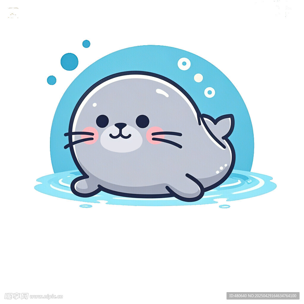 卡通简笔画海豹