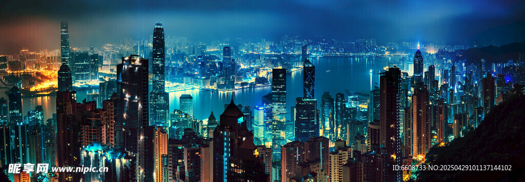 繁华都市夜景璀璨灯火