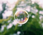阳光下的梦幻透明泡泡