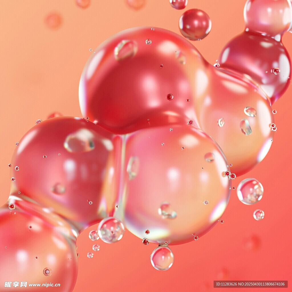 梦幻粉色气泡特写