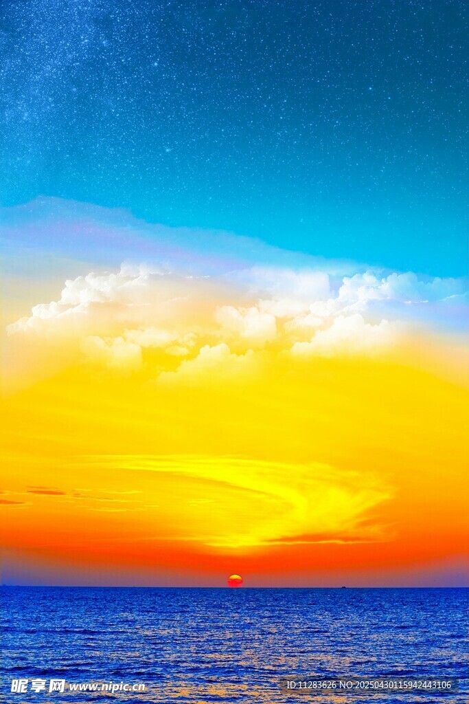 海上绚丽日落美景