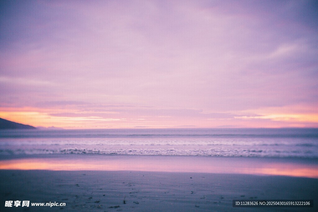 海边浪漫黄昏美丽景致