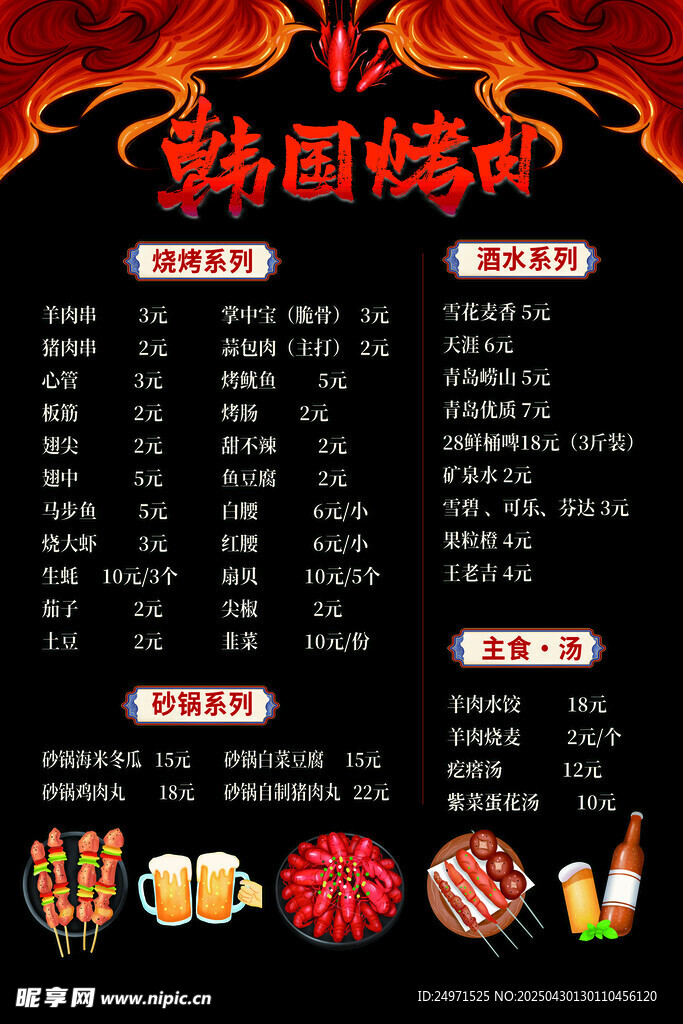 烧烤菜单