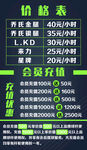 价格表