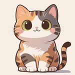 可爱三色猫咪卡通形象
