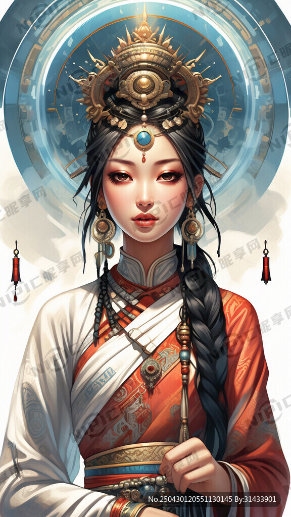 主图分层布局 唐卡风格边框