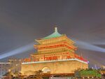 西安钟楼夜景璀璨夺目 风景照片