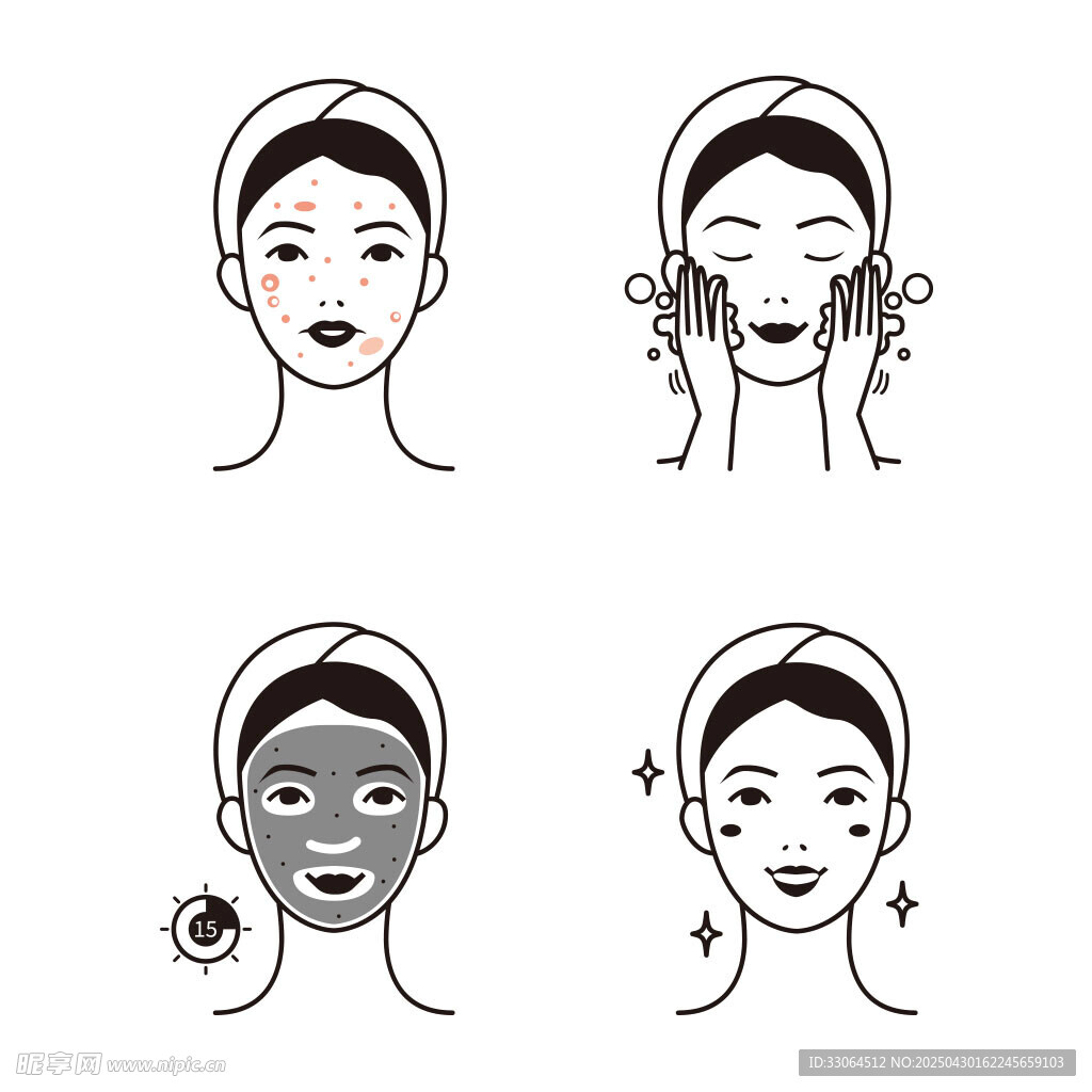 女士面部护肤步骤图示