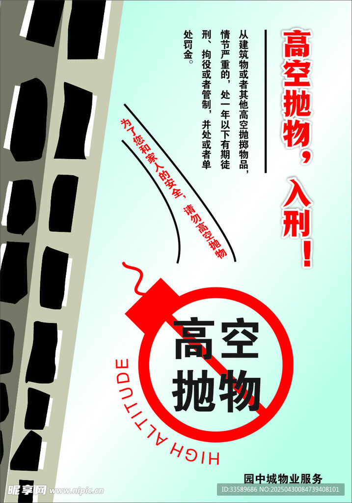 禁止高空抛物海报